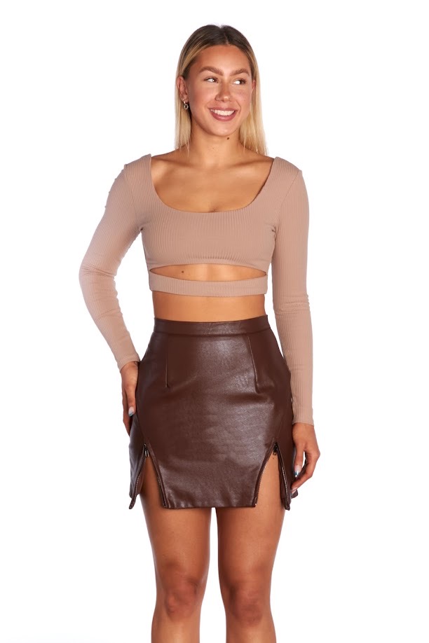 CROP TOP MANCHES LONGUES
